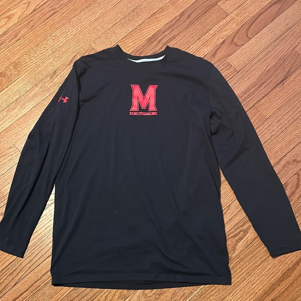 University of Maryland Black Under Armour Long Sleeve T-Shirt